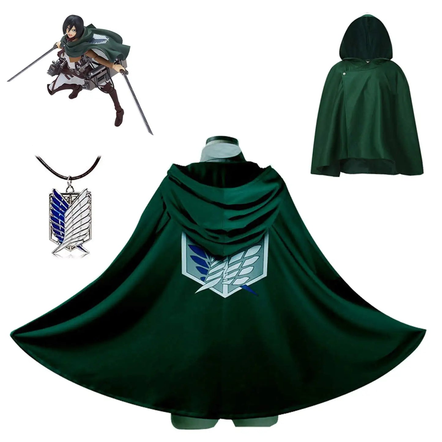 Men Women Attack on Titan Cloak Kids Cosplay shingeki no kyojin Cloak Shingeki No Kyojin Survey Corps Cloak Cape Green Shawl