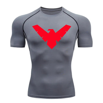 Summer Short Sleeve Compression Shirt Men Sports Top Running T Shirt Quick Dry Gym Workout Clothing Sun Protection Long Sleeve