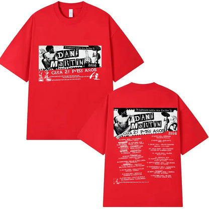 Rapper Dani Martin Tour 2025-2026 Merch T Shirts Men's Pop Music Clothing Short Sleeve T-shirt Man Hip Hop Gothic Vintage Tshirt