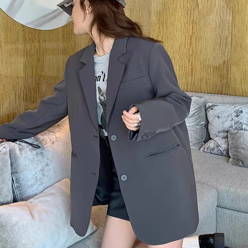 Ladies' Lazy Style Hot Sale Of The Season Early Autumn Korean Version Design Large Slit Small Size Suit Jacket Casual Elegant...