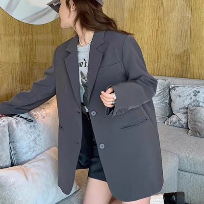 Ladies' Lazy Style Hot Sale Of The Season Early Autumn Korean Version Design Large Slit Small Size Suit Jacket Casual Elegant...