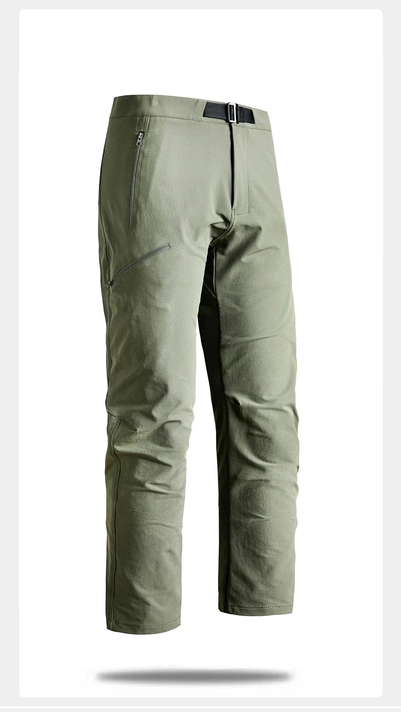 Male Hiking Pants Outdoor Waterproof Windproof Mountaineering Trousers Autumn With Belt Elasticity Fishing Cycling Cargo Pants