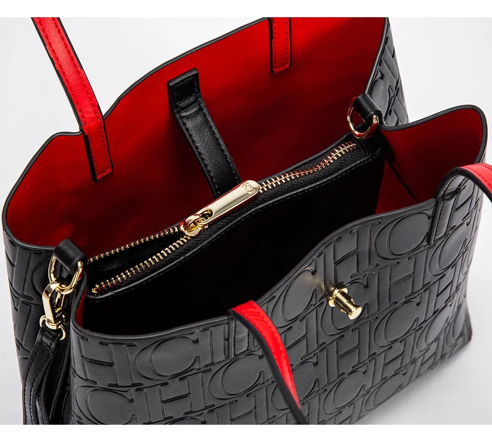 High-quality Fashionable Letter Printed Handbag Large Capacity Solid Color High-end Feel Versatile Women's Shoulder Bag