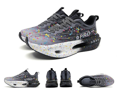 New Carbon Plate Men's Running Shoe Night Fluorescent Cushioning Sneakers Women Lace-Up Lightweight Casual Shoes Jog Shoes