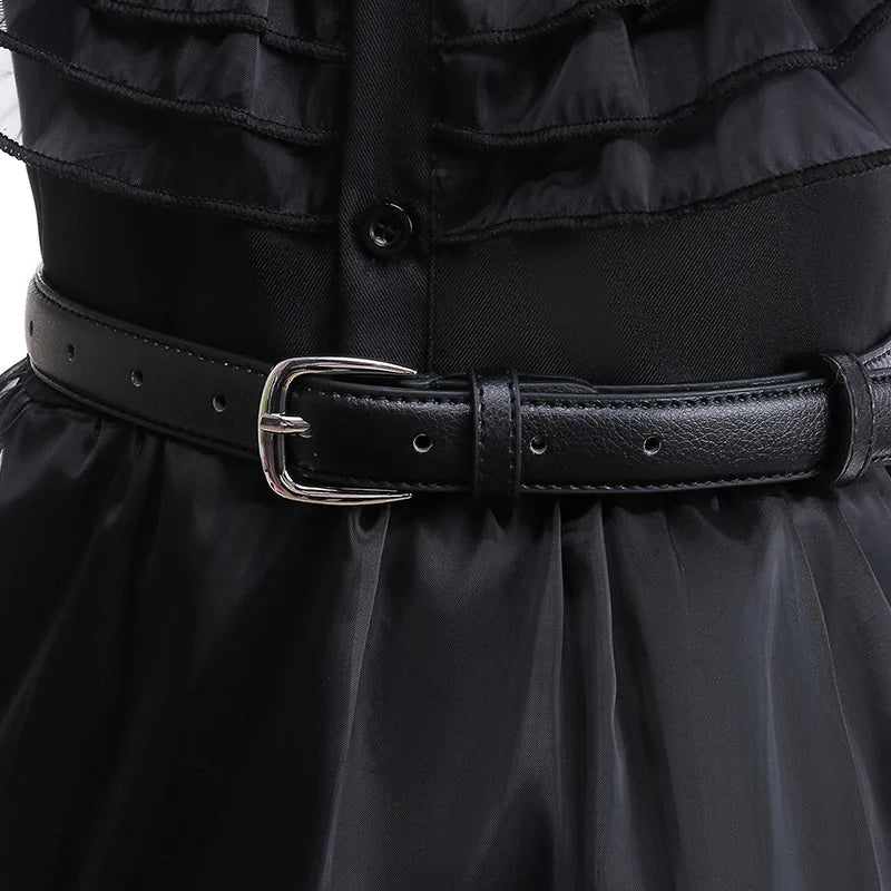 Wednesday Cosplay For Girls Costume Movie Addams Dresses for Girl Kids Mesh Party Dresses Halloween Carnival Costumes 4-12Yrs