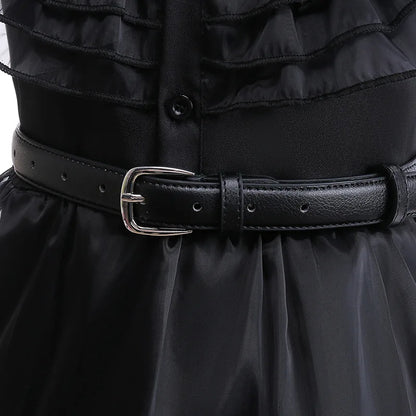 Wednesday Cosplay For Girls Costume Movie Addams Dresses for Girl Kids Mesh Party Dresses Halloween Carnival Costumes 4-12Yrs