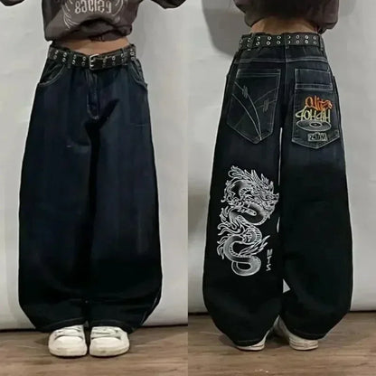Southpole Baggy Jeans Mens Hip-Hop Multiple Pockets Overalls Retro Embroidery Harajuku Street Wear Oversized Printed Denim Pants