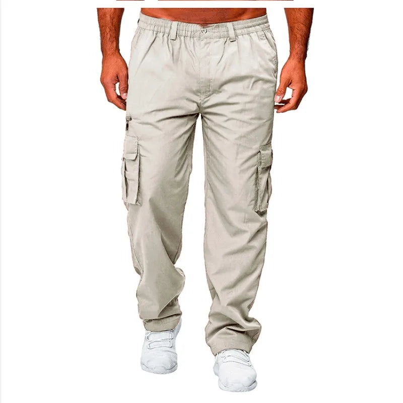 Men's Outdoor Work Elastic Casual Pants Flexible Multi Pocket Work Pants Men's Fashionable Versatile Casual Pants