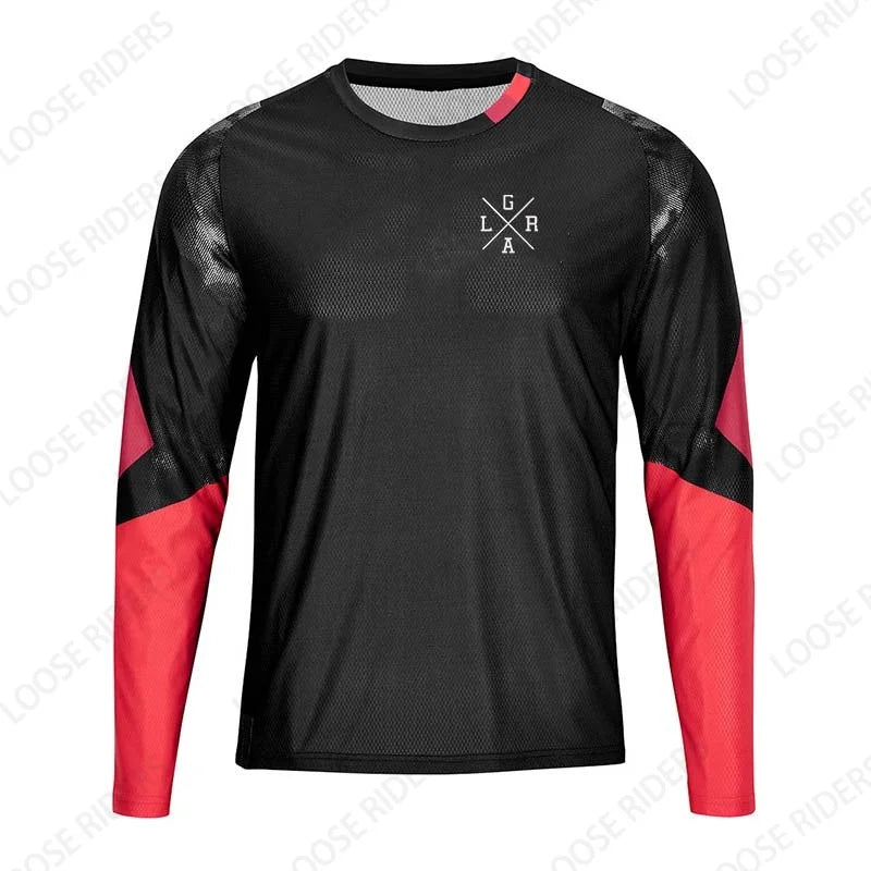 Men's Motorcycle Lrga Jersey MTB BMX Mountain Bike T-Shirt Long Sleeve Downhill Loose Rider Jersey MX Endurance Race Clothing