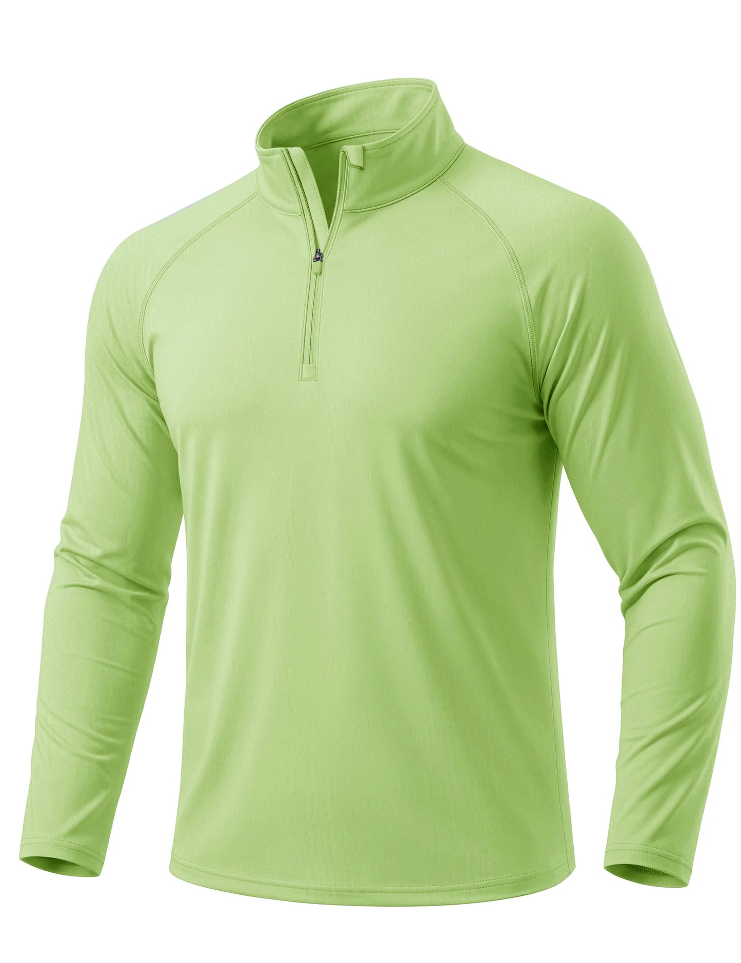 Men's Lightweight Long Sleeve T-Shirt UPF50+ Sun Protection Quick Dry Zip Neck Casual Summer Top
