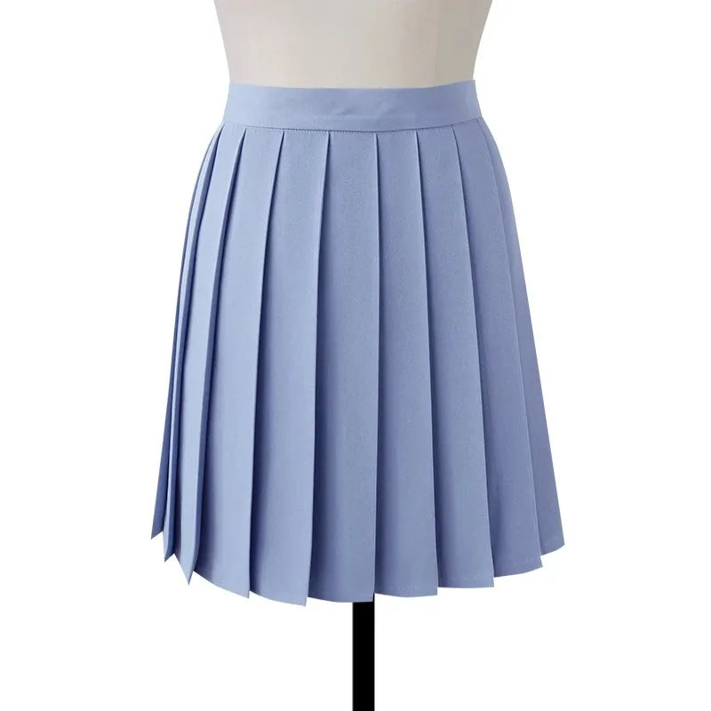 Women High Waist Pleated Midi Skirt Y2k Summer Knee-length Preppy Style Harajuku  Hot Street School Cosplay Casual Female Faldas