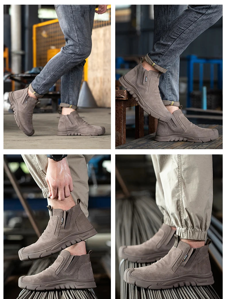 Steel Toe Cap Working Boots Anti-Puncture Work Shoe For ManIndestructible Work Shoes Outdoor Work Shoes Safety Boots for Men