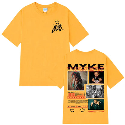 Rapper Myke Towers Graphic T-shirts Men Women Fashion Hip Hop Oversized T Shirt Comfort Cotton Short Sleeve T-shirt Streetwear