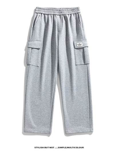 Korean Autumn Big Size Sweatpant Men Loose Baggy Sport Jogging Trouser Male Casual Work Sweat Pants Large Plus Jogger Grey Black