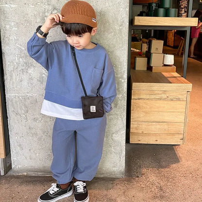 Sweatshirt Set Korean Kids Clothes Boys Outfit Sets Children's 2025 New Clothing 7 8 Years Boy´s Child 10 Year Old Winter Men's