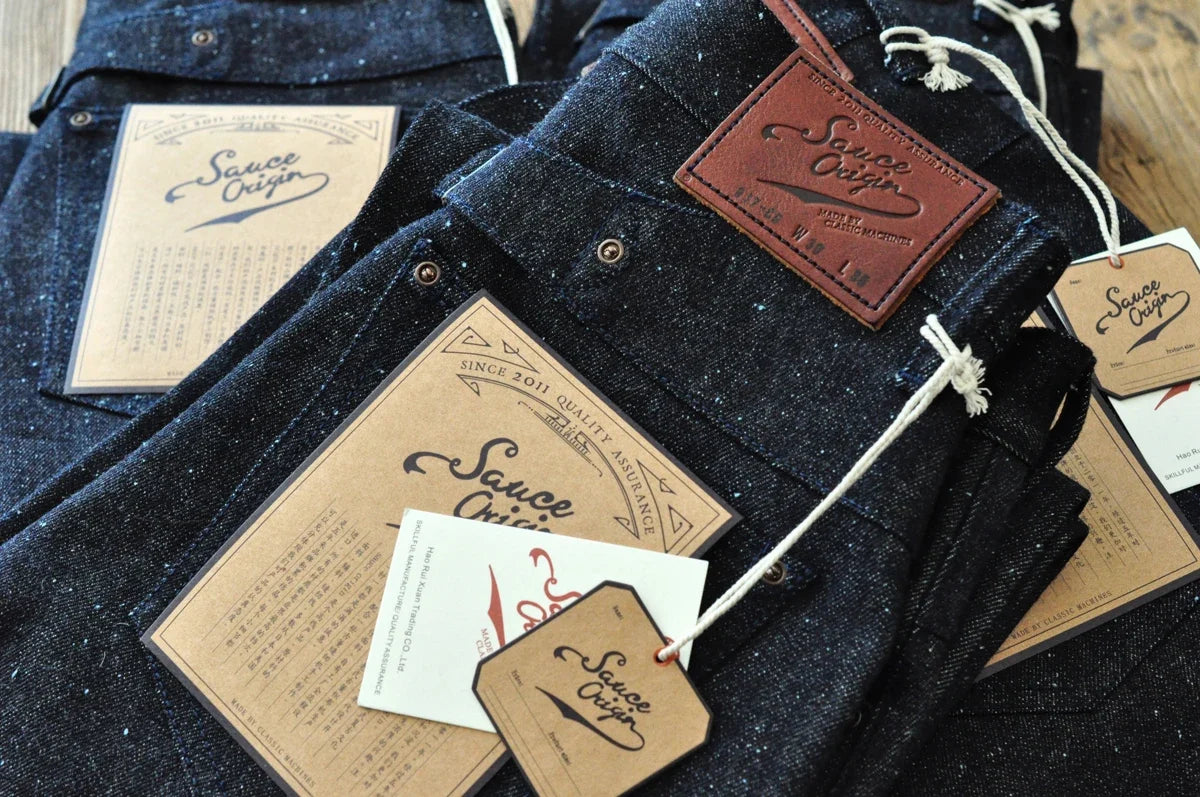 Men Jeans Sanforized Selvedge Raw Denim Denim Jeans for Men Linum Silver Button Cotton Wide Leg Loos Fit