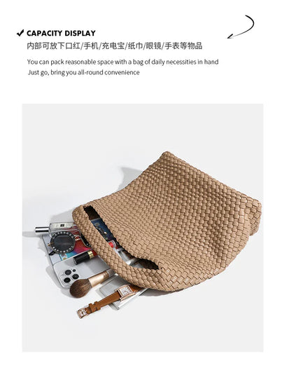 Designer Hand knitting bag PU Large women's Woven tote bag Mistress gift luxury bag original mark bags CasuaL side bag for women