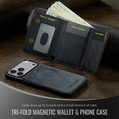 Wallet Cards Slot Leather Phone Case for IPhone 17 Air 17 Pro Max 15 16 Plus 14 13 12 11 Magnetic Magsafe Kickstand Back Cover