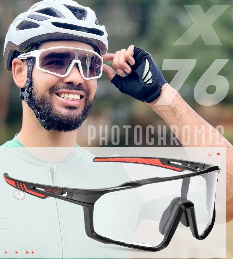 Color Photochromic Cycling Glasses MTB Sunglasses for Men Women Sport Speed Mountain Bike Bicycle Cycl Eyewear Goggle