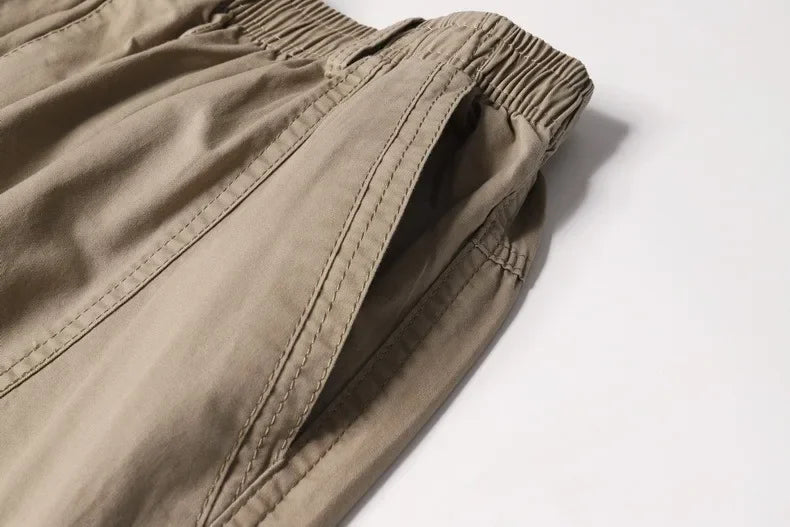 Casual Pants Men's Cargo Trousers Straight Leg Work Pants Men Cotton Casual Loose Spring Summer Wide Overalls Male Multi Pockets