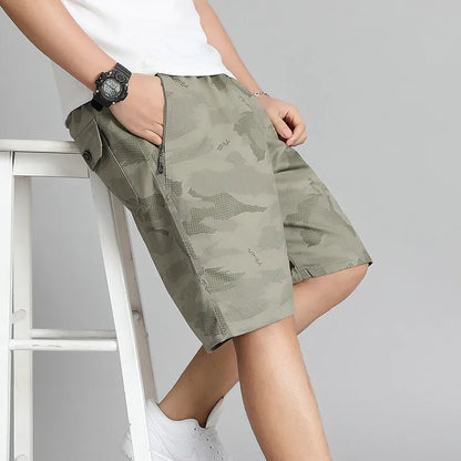 Mens Elastic Waist Casual Shorts Quick Dry Sweat Shorts Relaxed Fit Work Shorts Loose Casual Cotton Running  Short