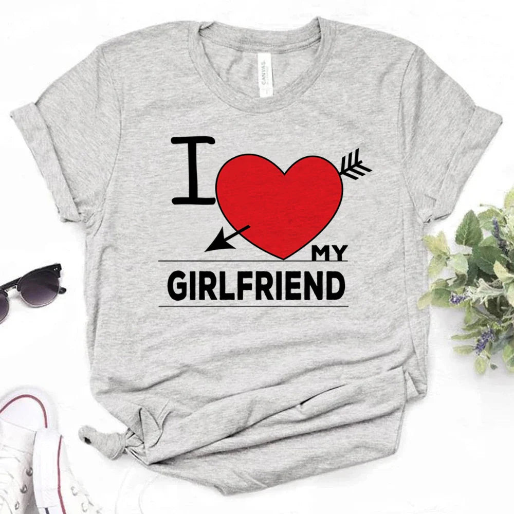 i Love My Girlfriend t shirt women manga tshirt female graphic Japanese funny clothing