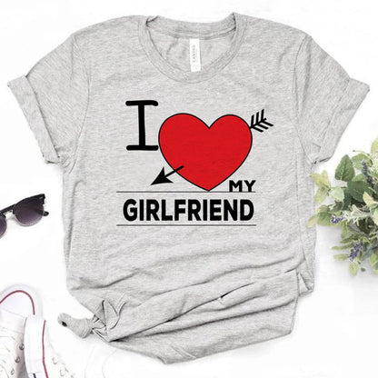 i Love My Girlfriend t shirt women manga tshirt female graphic Japanese funny clothing