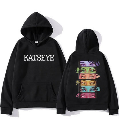 Korean Girl Group KATSEYE Graphics Hoodie Men Women's 2025 Manga Style vintage Fashion streetwear Long Sleeve Fleece Sweatshirts