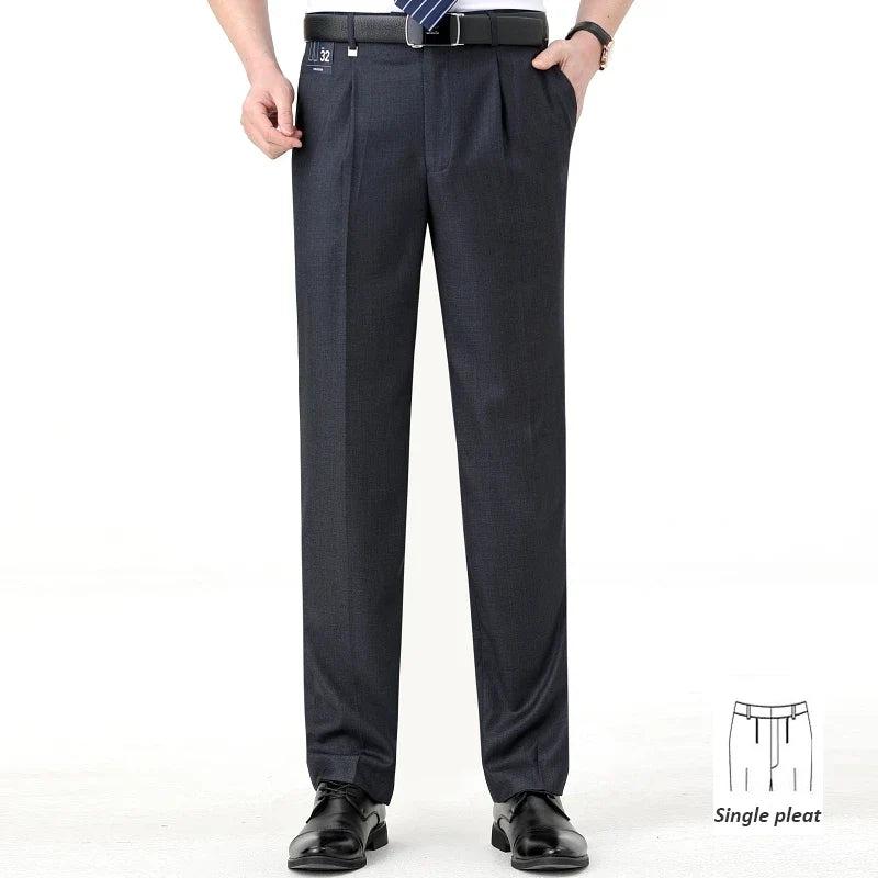 Brand New High-end Men's Wool Pants -Wool Blend Thin Fabric for Summer,Business Formal Dress Pants,Wool Blend Trousers