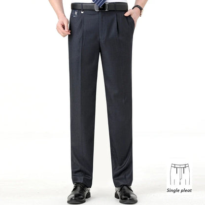 Brand New High-end Men's Wool Pants -Wool Blend Thin Fabric for Summer,Business Formal Dress Pants,Wool Blend Trousers
