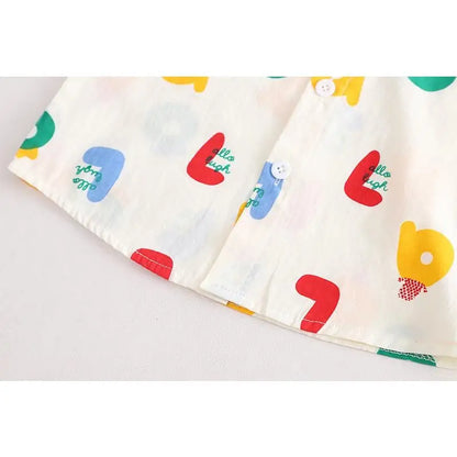 Children Boys Girl Clothes Suit Summer Kids Causal Full Letter Printed Cars Shirt Shorts 2Pcs/Set Kids Toddler Infant Clothing