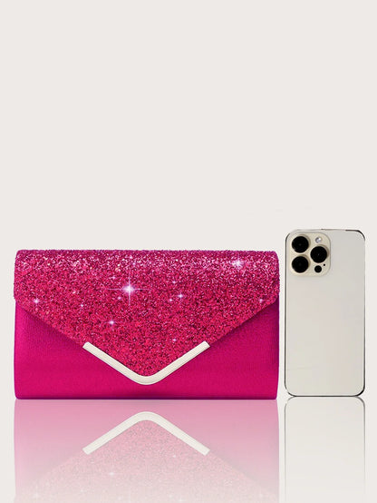 Gorgeous and elegant sparkly women's clutch bag, paired with a gorgeous rhinestone necklace, earrings and bracelet set of four.