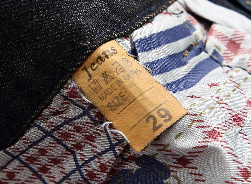 American Vintage Straight-leg Jeans for Men, Featuring Distressed Rip Details, Patchwork and Street-style Tapered Cut.