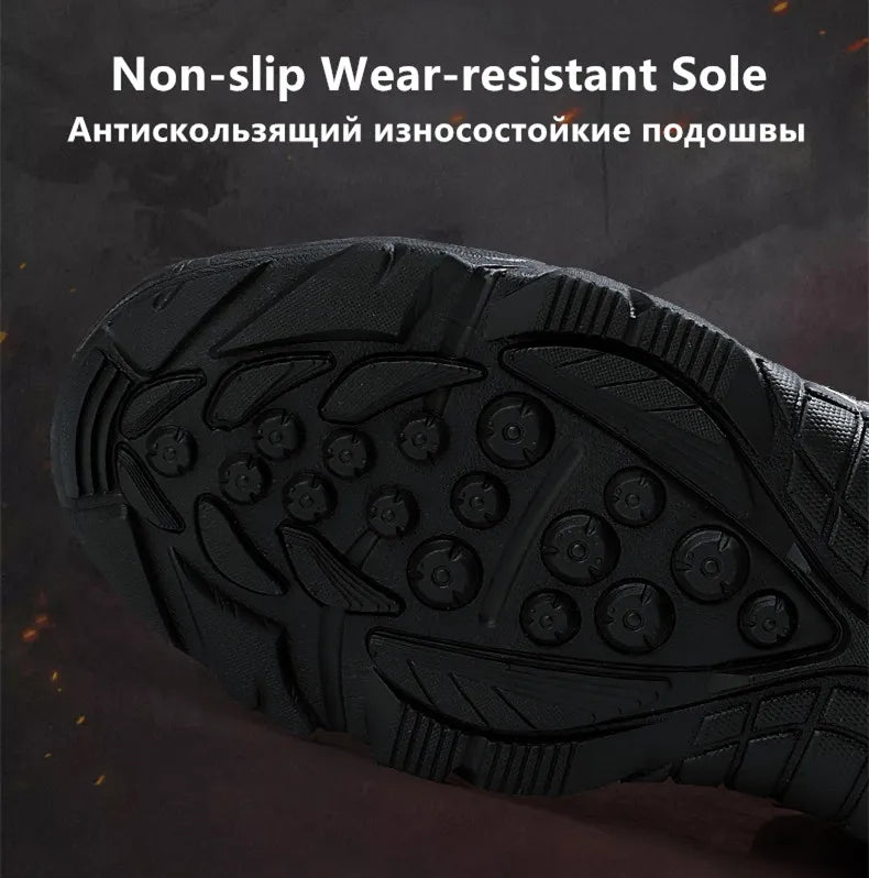 Outdoor Waterproof Safety Shoes Security Steel Toe Cap Men's Boots Working Steel Toe Anti-Smashing Men's Work Boots Size 47