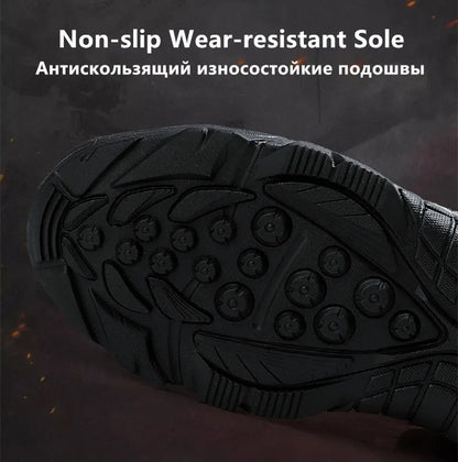 Outdoor Waterproof Safety Shoes Security Steel Toe Cap Men's Boots Working Steel Toe Anti-Smashing Men's Work Boots Size 47