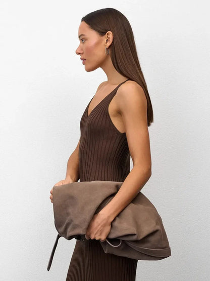 Women's Sleeveless Knitted Dress Strap Summer Fashion Wide Shoulder Inner Long Skirt Slim Fit Casual Dresses
