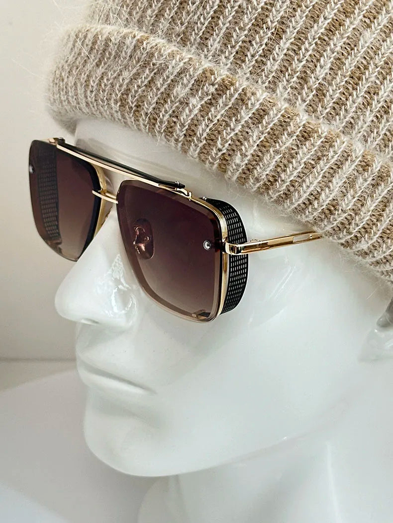 Metal Punk Sunglasses For Men Vintage Square Fashion Glasses 2024 Vacation Sunglasses Women Trendy Gafas De Sol Hombre Zonnebril