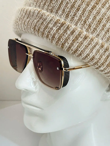 Metal Punk Sunglasses For Men Vintage Square Fashion Glasses 2024 Vacation Sunglasses Women Trendy Gafas De Sol Hombre Zonnebril