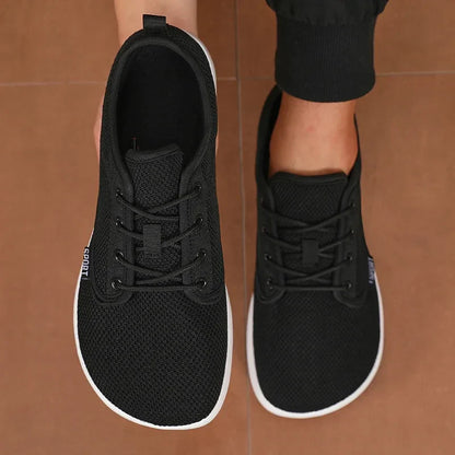 Wide Toe Men Shoes Breathable Knitted Mesh Comfortable Barefoot Shoes Casual Versatile Soft Sole Wide Last Shoes Walking Shoes