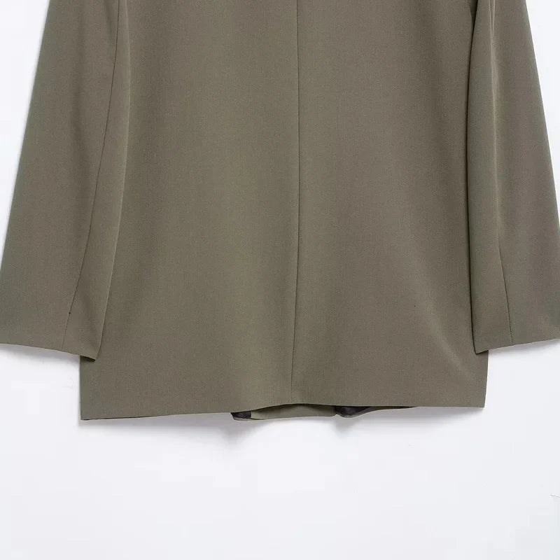 Blazers For Woman Office Look Gray Jacket Blazer Women Double-Breasted Loose Black Long Blazer High Quality Women's Blazer