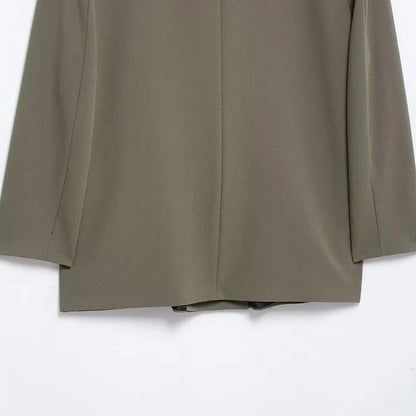 Blazers For Woman Office Look Gray Jacket Blazer Women Double-Breasted Loose Black Long Blazer High Quality Women's Blazer