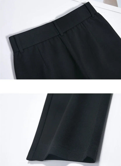 Black Women's High Waist Stretch Suit Pants, Fashion Slim Trousers, Purple Green Brown Pantalones, Asian Size M-6XL