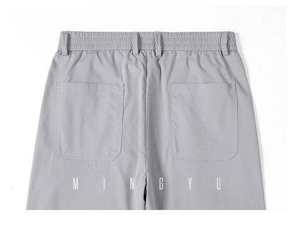 2026 New High Quality Summer Casual Pants Men Solid Color Straight Work Light Gray Outdoor Style Youth Khaki Thin Trousers Male
