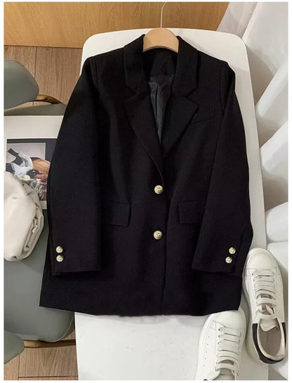 Elegant Orange Blazer for Women, Long Sleeve Jacket, Casual Slim Outerwear, Spring and Autumn Fashion, 2023