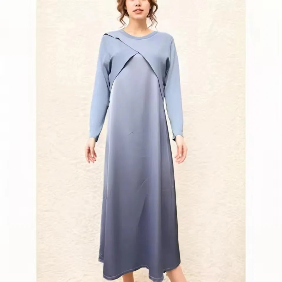 Summer Women Fashion Long Dress Elegance Soft Silk Satin Vest Dress Knitted Top Match Set Maxi Length Woman Chic Dress Set