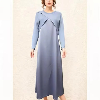 Summer Women Fashion Long Dress Elegance Soft Silk Satin Vest Dress Knitted Top Match Set Maxi Length Woman Chic Dress Set