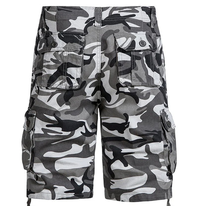 Men's Camo Shorts Summer Casual Half Pants Camouflage Outdoor Sports Short Pants Side Pocket Cotton Breathable Shorts