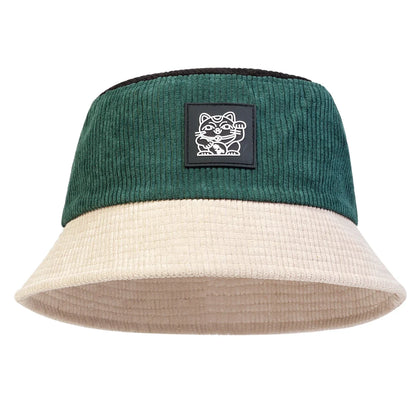 Unisex Cat Embroidery Personality Bucket Hats Fishermen Caps Outdoor Casual Cap Sunscreen Hat