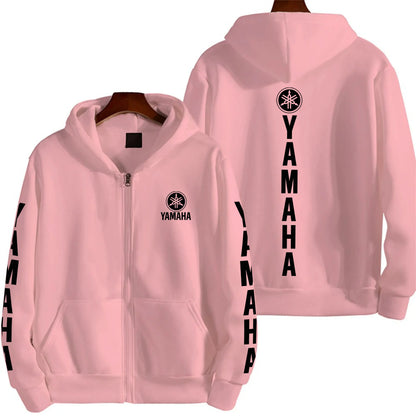 Men's YAMAHA Zipper Hoodie Long Sleeve Motorcycle Racing Printed Hoodie Sportswear Casual Street Couple Jacket with Pocket