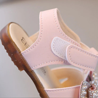Summer Baby Girl Shoes Cute Bow Pearl Toddler Sandals Soft Bottom Kids Girls Princess Shoes Beach Sandals